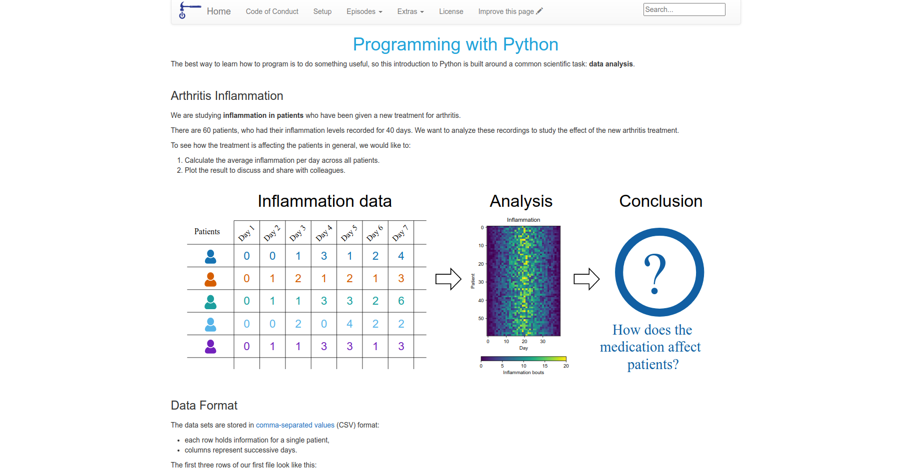 schermata sito Programming with Python